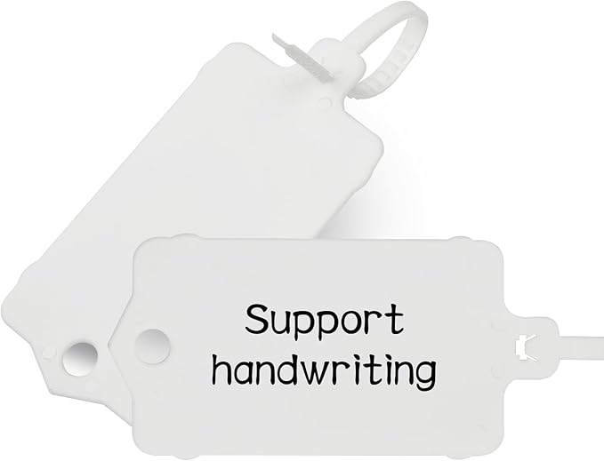 100pcs Blank Plastic Tags for Labeling Reusable Hanging Tags Ties Key Tag - Image 2