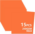 15 Sheets Orange Cardstock 12"x12", 250gsm/90lb Heavyweight Cover Cardstock by Bazyrock