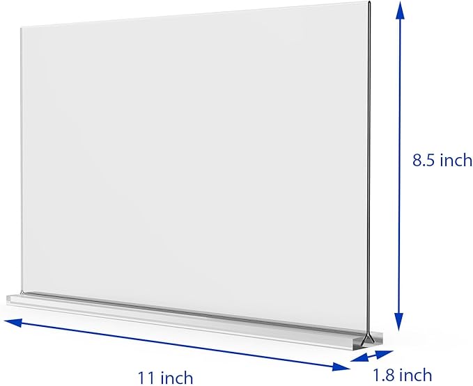newnewshow Acrylic Sign Holder 11x8.5 Inch 3 Pack Horizontal T Shape - Image 2