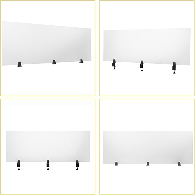 Acrylic Free Standing Screen, 60”W x 22”H Desk Divider Sound Absorbing Cubicle - Image 4