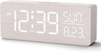 peakeep wooden digital alarm clock large display, textured, main product view