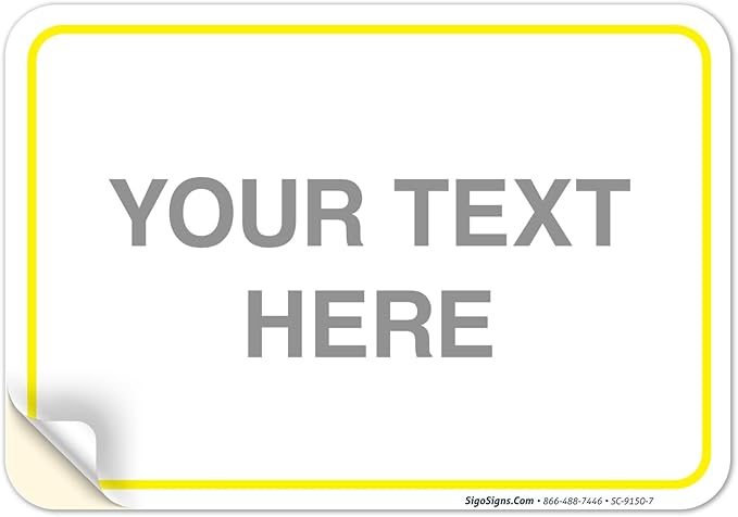 Personalized Custom Customize for Office, Delivery Yellow Sign, 10x7 Inches by SigoSigns