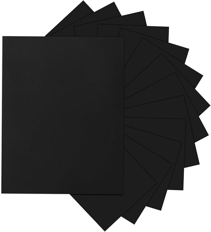 24 Sheets Black Cardstock 8.5 x 11 Black Paper, Goefun 80lb Card Stock Printer by Goefun
