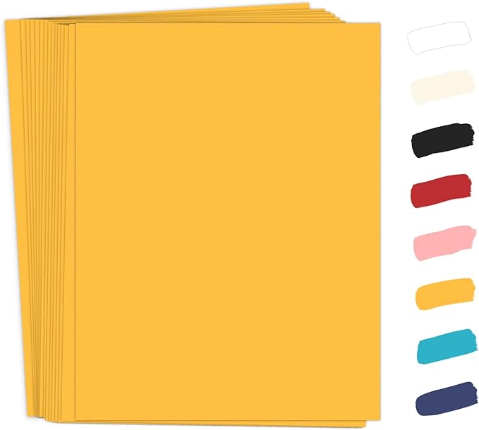 50 Pack Yellow Cardstock 8.5 x 11 65lb Paper, Goefun Yellow Card Stock Printer by Goefun