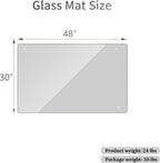 [Tempered Glass] 30" x 48" Glass Office Chair Mat for Carpet | 1/5" Thick Crystal Clear Heavy Duty Hard Floor Mat with Round Corner and Polished Edge, Resist Scratching Cracking Curling