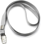 Beebel Gray Lanyards 100 Pack Nylon Flat Badge Lanyard - Image 7