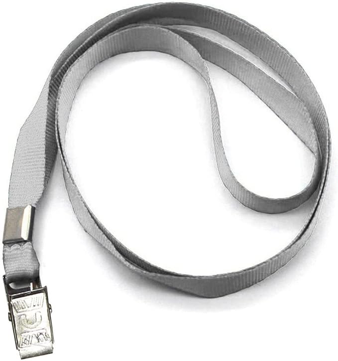 Beebel Gray Lanyards 100 Pack Nylon Flat Badge Lanyard - Image 7