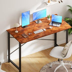 OLIXIS Computer Desk, Home Office Desk, Study Table 47 Inch | Gaming Writing Work Station, Metal Frame Sturdy Durable, Easy Assembly Bedroom, Simple Rustic Style