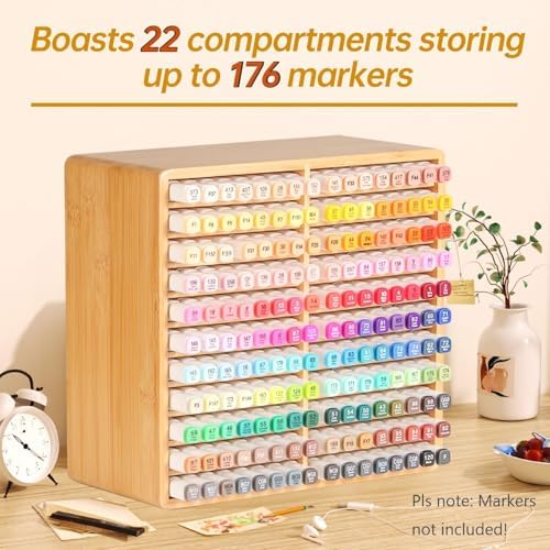 walowalo markers organizer hold 176 markers birthday gifts shown in use