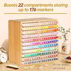 walowalo markers organizer hold 176 markers birthday gifts shown in use
