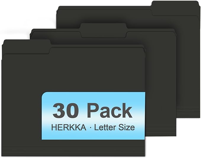File Folder, HERKKA 30 Pack 1/3 Cut Tab File Folders, File Folders Great by HERKKA