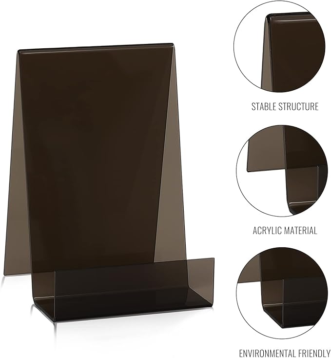 ZOEY Acrylic Book Stand with Ledge Black Display Easels Plate - Image 5