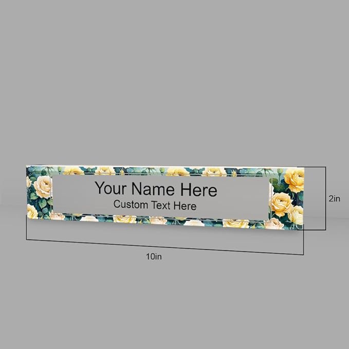 Signs ByLITA Floral Pattern Customized Nameplate | Golden Rose Personalized - Image 7