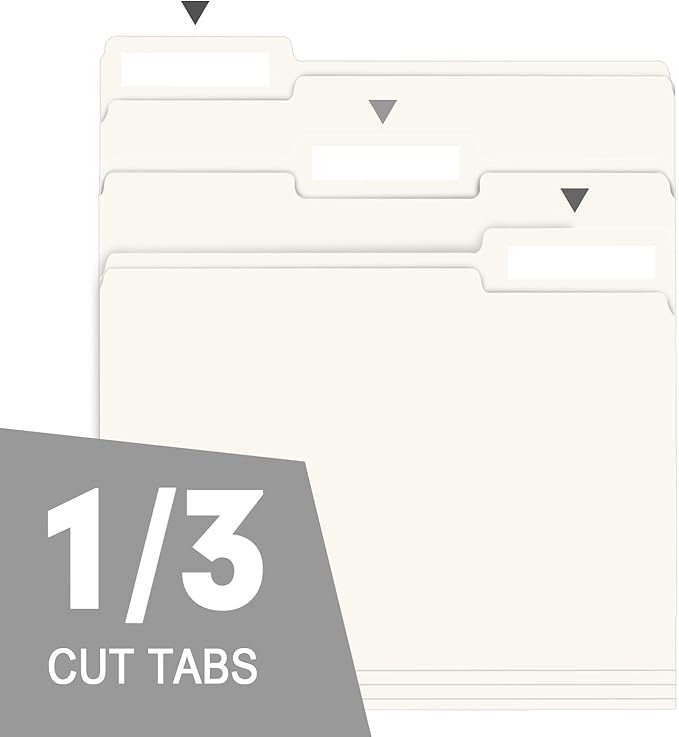 File Folder, RAZCC 150 Pack 1/3 Cut Tab File Folders Letter Size, Folders - Image 3