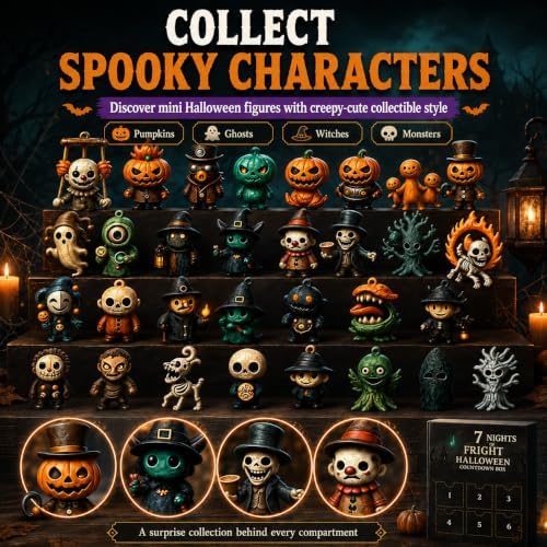 Halloween Advent Calendar 2026, Spooky Mini Collectible Figures (31 Days)