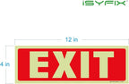 iSYFIX Exit Glow in the Dark Sign Stickers – 6 Pack 12x4 Inch – - Image 8