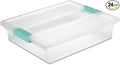 Sterilite 24-Pack Clip Box, Stackable Clear Plastic Bins by Sterilite