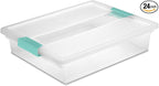 Sterilite 24-Pack Clip Box, Stackable Clear Plastic Bins by Sterilite