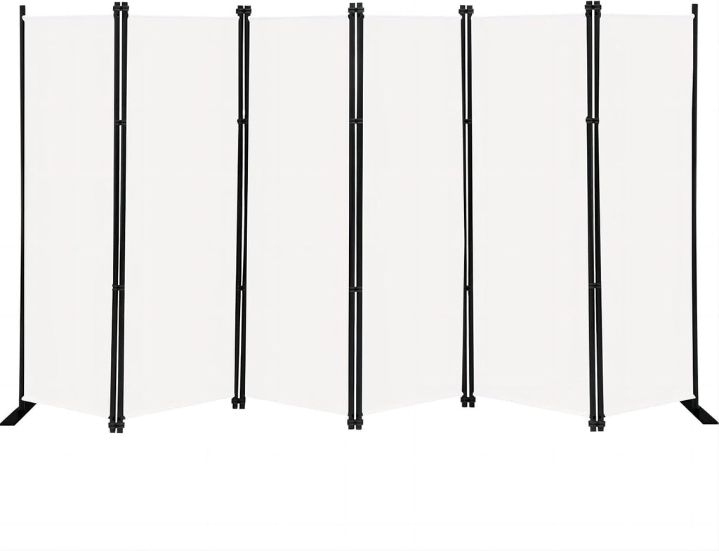 MAYOLIAH 6 Panel Folding Privacy Screen 9ft Wide, 6ft Tall Partition Room