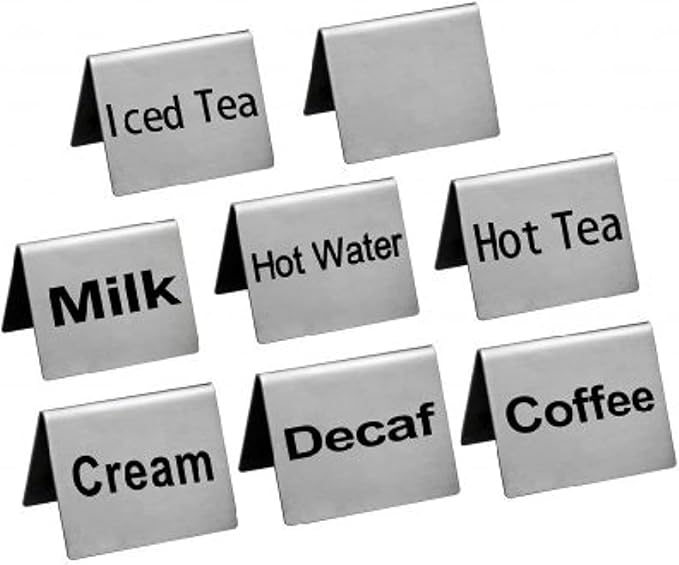 New Star Foodservice Stainless Steel Table Tent Sign, 2-Inch by 2-Inch) by NewStarFoodservice