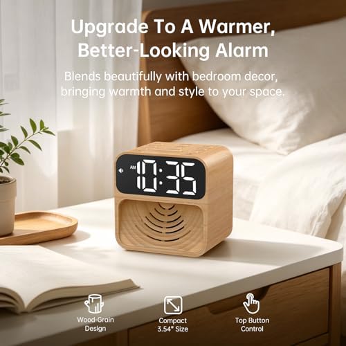auroracalm extra loud alarm clock for heavy sleepers on a desk or shelf