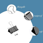 Ufmarine Small Binder Clips 1 Inch Length, Small Paper Clips - Image 3
