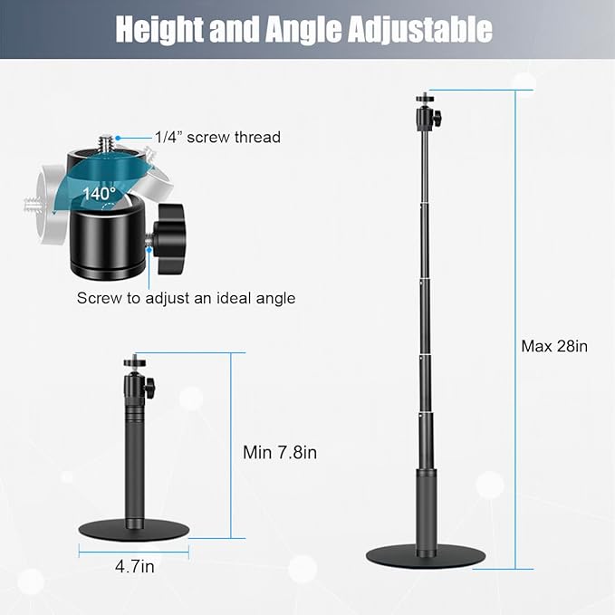 JCWINY Webcam Stand, 28 Inch Web Cam Stand - Image 4