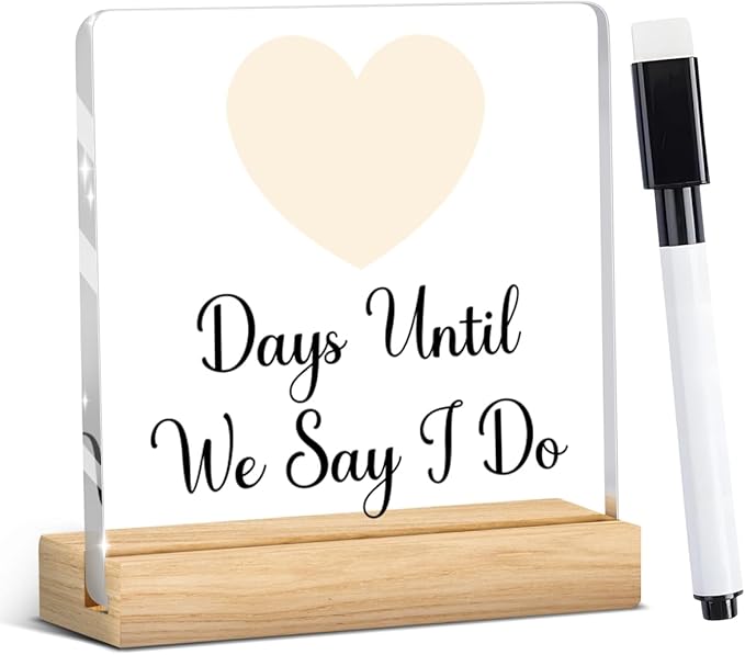 Engagement Gifts for Couples, Funny Wedding Countdown Acrylic Sign, Funny by YUANHAO