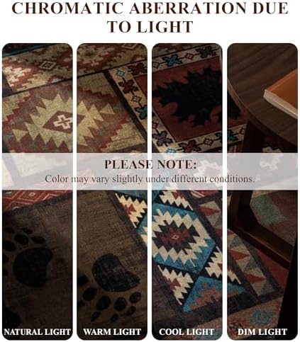 yihouse washable rustic cabin runner rug 2x6 hallway, front angle view