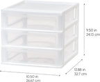 iris usa 2-pack, 3-drawer medium plastic stacking desktop, close-up detail
