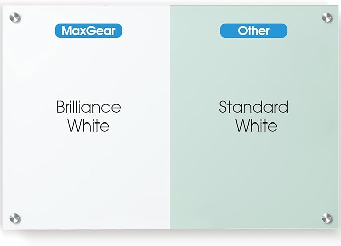 MaxGear Glass Whiteboard, Tempered Magnetic Dry Erase Board Ultra White - Image 2
