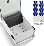 Acrimet Index Business Card Size File Holder Organizer Box Metal Base Heavy Duty - Image 3
