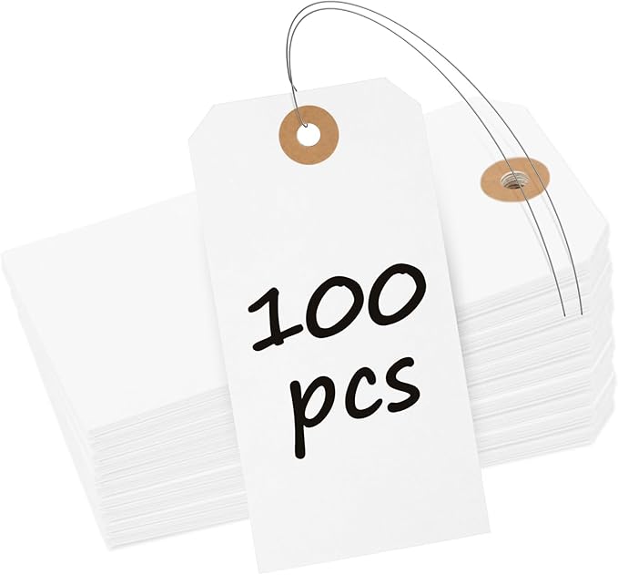 Uniclife 100 Pcs Manila Tags White Blank Shipping Tags by UnicLife