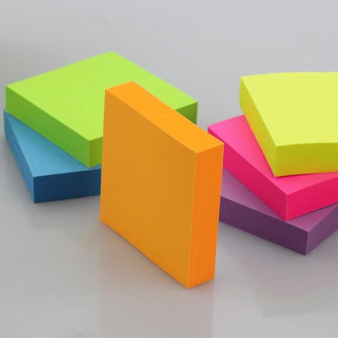 Early Buy Sticky Notes 2 x 2 Self-Stick Notes 6 Bright Color 12 Pads, 100 - Image 3