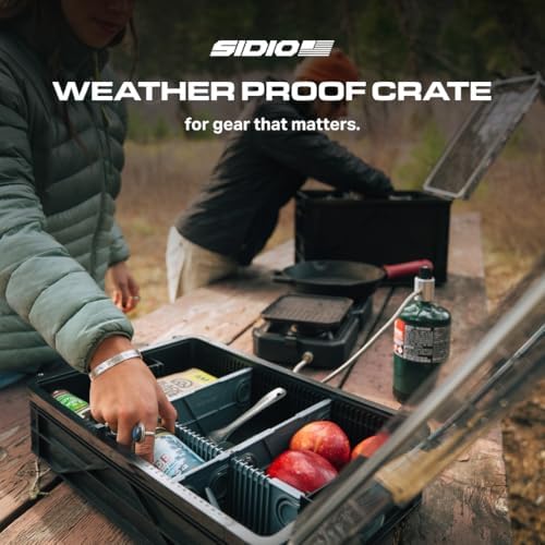 SIDIO Full Size Weather Resistant Stackable Storage Bin with Lids, Green