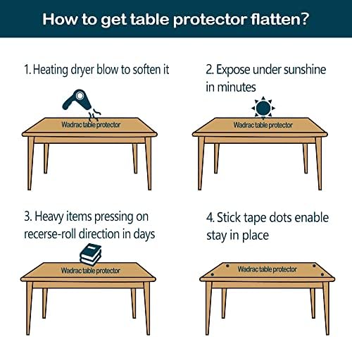 Wadrac Clear Table Protector for Chair Mat for Hard Floor Hardwood End Table ...