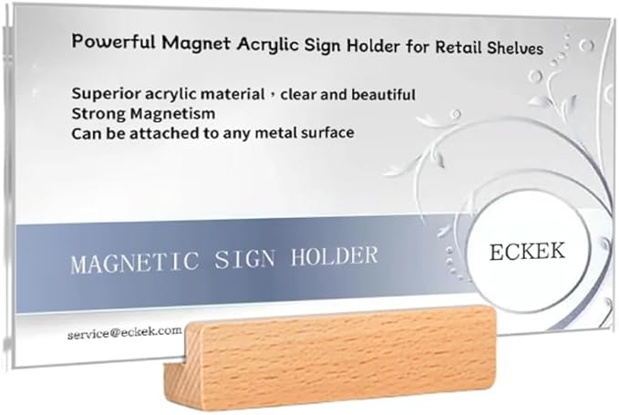 ECKEK Magnetic Sign Holder Grip Holder, Powerful Magnet, Acrylic Sign Holder by ECKEK
