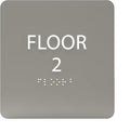 Clean Grey ADA Floor 2 Sign by ADACentralSigns