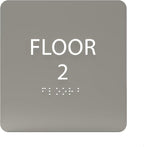 Clean Grey ADA Floor 2 Sign by ADACentralSigns