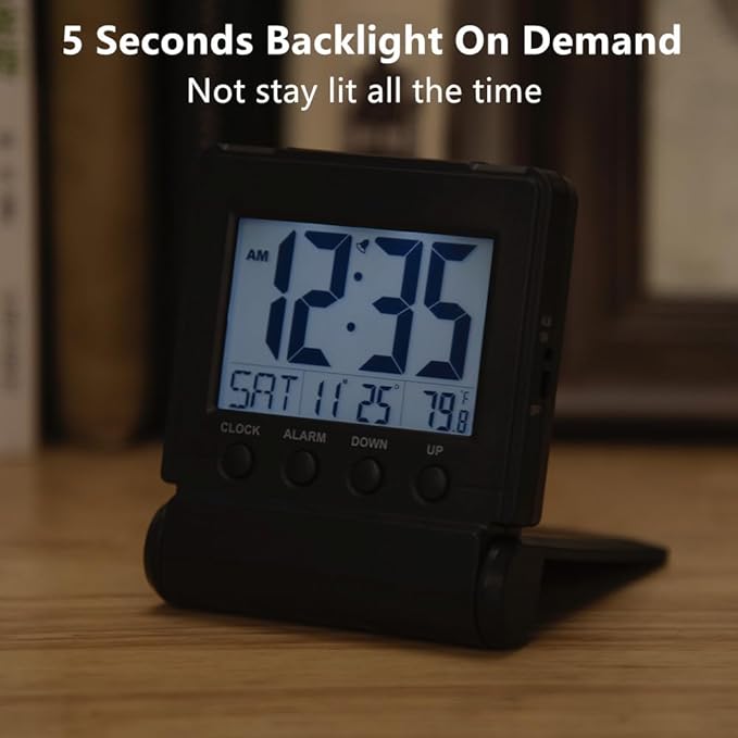 FAMICOZY Small Folding Digital Travel Alarm Clock - Image 6