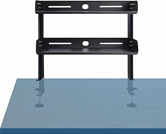 Yuxh Clamp On Desk Shelf 2 Tier Cilp Under Table Organizer, 15 inch by Yuxh