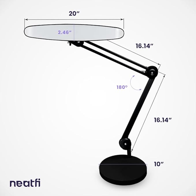 Neatfi XL 2, 200 Lumens LED Task Lamp, 4 Level Brightness, Desk Light - Image 8
