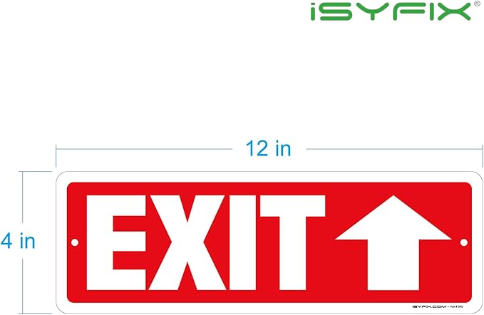 iSYFIX Exit Signs 6 Pack 12x4 Inch - Image 8