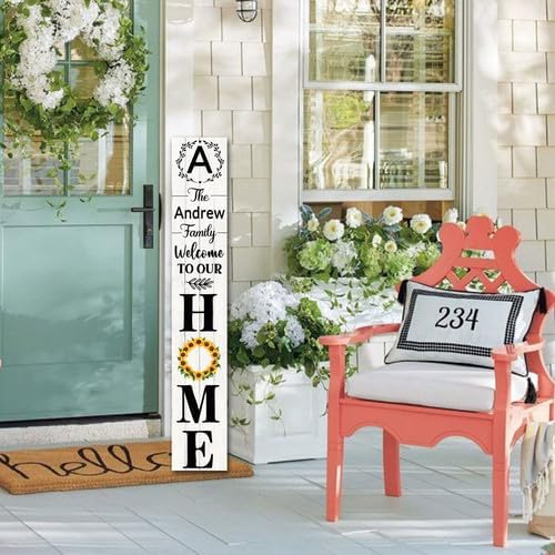 SRongmao Welcome To Our Home Porch Sign Personalized Welcome Sign - Image 3