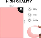 50 Pack Pink Cardstock 8.5 x 11 65lb Paper, Goefun Pink Card Stock Printer Paper - Image 2