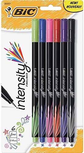 BIC Intensity Fineliner Marker Pen Set, Fine Point Pens, 6-Count Pack, Markers - Image 5
