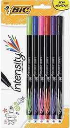BIC Intensity Fineliner Marker Pen Set, Fine Point Pens, 6-Count Pack, Markers - Image 5