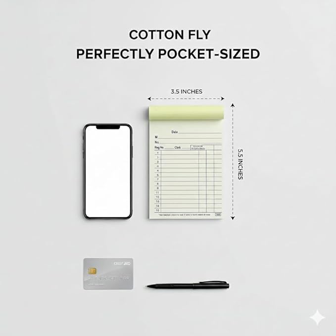 Cotton Fly Sales Order Receipt Book | 3.5" x 5.5" Small Carbonless 2-Part - Image 2