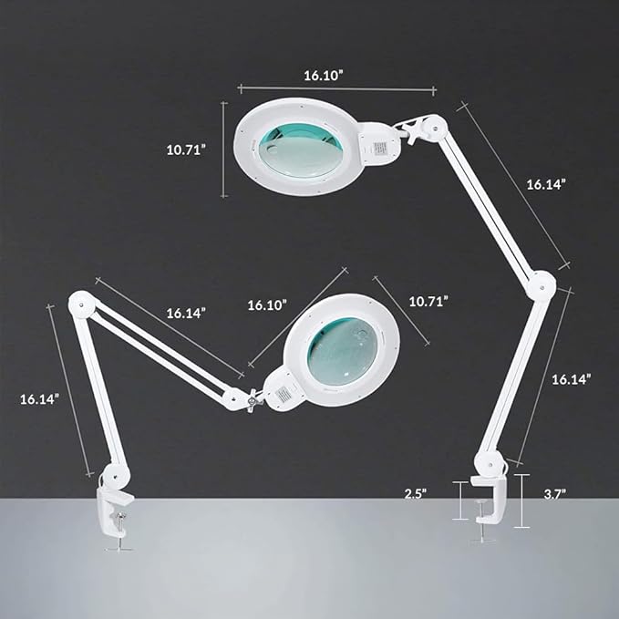 Neatfi XL Bifocal LED Magnifying Lamp, 7-Inch Acrylic Lens, 5D/20D Magnification - Image 8