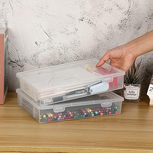 btsky clear plastic storage box with flap lid,4, close-up detail